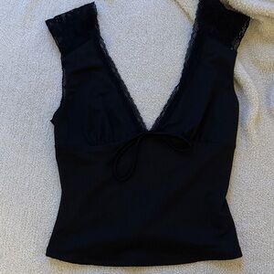 Black Lace Trim Top